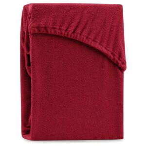 Cearșaf elastic pentru pat dublu AmeliaHome Ruby Dark Red, 200-220 x 200 cm, roșu închis