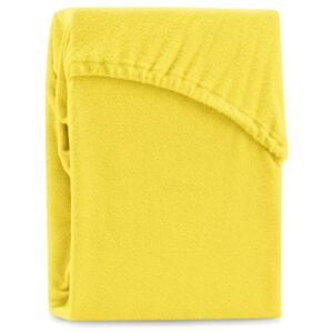 Cearșaf elastic pentru pat dublu AmeliaHome Ruby Yellow, 200-220 x 200 cm, galben