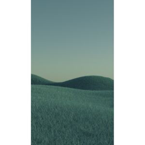 Minimal landscpases of a green grass at with a gradient sky series 1, (22.5 x 40 cm)