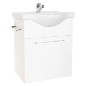BAZA SI LAVOAR SERIA 130-55CM , SUSPENDAT , ALB
