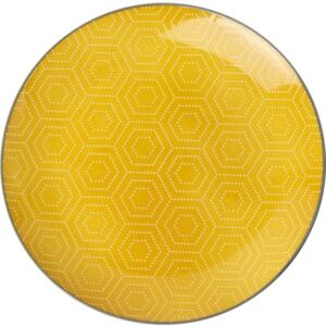 Farfurie desert Gusta Hexagon 20 cm, galbenă