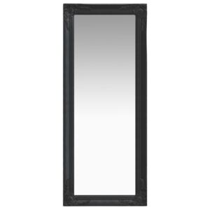 Oglindă de perete în stil baroc, negru, 50 x 120 cm