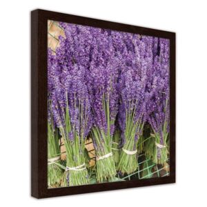 CARO Imagine în cadru - Lavender Bunches 20x20 cm Maro