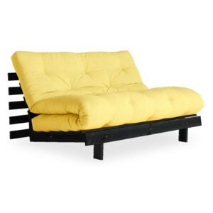 Canapea extensibilă Karup Design Roots Black/Yellow, galben deschis