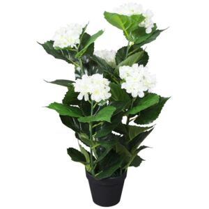 Plantă artificială Hydrangea cu ghiveci 60 cm alb