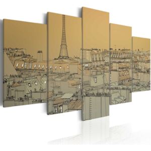 Tablou - Good old Paris (Vintage) 100x50 cm