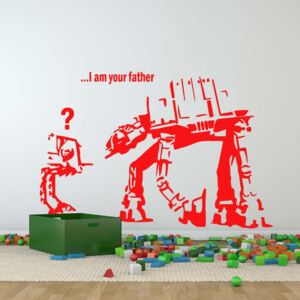 Banksy "I am your father" - autocolant de perete Rosu 120 x 70 cm