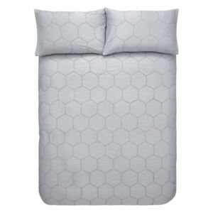 Lenjerie de pat din bumbac Bianca Honeycomb, 135 x 200 cm, gri