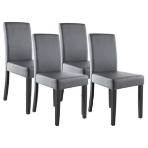 Set 4 scaune dining CLARA, gri, picioare salcam, 42 x 52 x H 90 cm