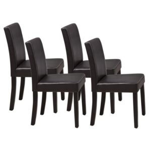 Set 4 scaune dining CLARA, maro, picioare salcam, 42 x 52 x H 90 cm