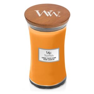 WoodWick parfumata lumanare Caramel Toasted Sesame vaza mare