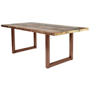 Masă de dining configurabilă Freya Recycled, lemn/metal