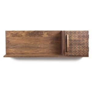 Etajera suspendata din lemn de mango, cu usa pe partea dreapta Emira Natural, l103xA20xH31,9 cm