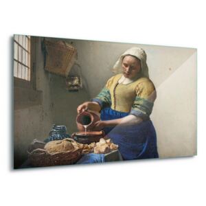 GLIX Tablou pe sticlă - The Milkmaid, Vermeer 60x40 cm