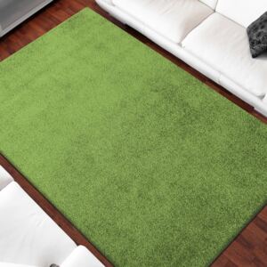 Covor monocolor de culoare verde Lăţime: 400 cm | Lungime: 500 cm