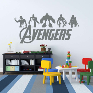 GLIX Avengers - autocolant de perete Gri 80x40 cm