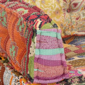 Pernă pentru canapea din paleți, multicolor, textil, petice