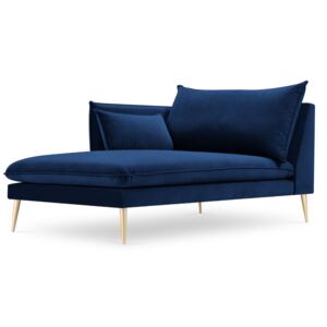 Fotoliu lounge stanga din catifea albastra Agate - Aurii