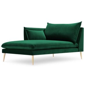 Fotoliu lounge stanga din catifea verde Agate - Aurii