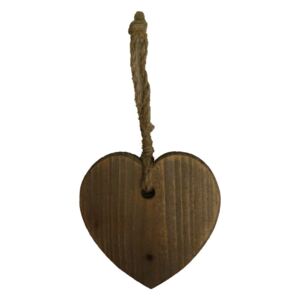 Decorațiune din lemn suspendată în formă de inimă Antic Line Coeur, maro
