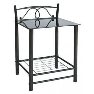 Noptiera metal ET- 920 negru, 46x49x65 (L x l x H), metal/sticla