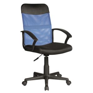 Scaun birou albastru/negru ajustabil din textil si plastic Obaka Signal Meble