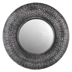 Oglindă rotunda cu rama din polirasina Elvire 80 cm gri inchis