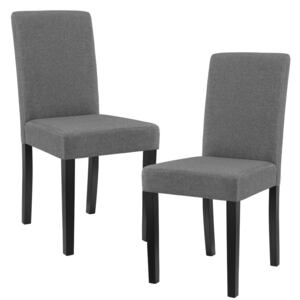 [en.casa]® Set 2 scaune bucatarie San Marino, 90 x 42 cm, poliester, gri