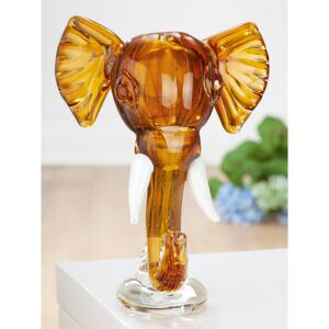 Decoratiune ELEPHANT maro sticla 30x22x11 cm