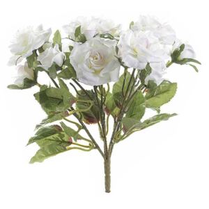 Buchet de flori artificiale trandafiri albi 15 H