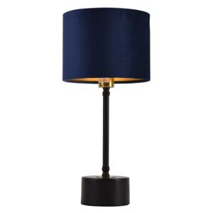 [lux.pro]® Lampa de masa Deventer, 39 cm, 1 x E14, max. 40W, metal/textil, negru/aramiu/albastru