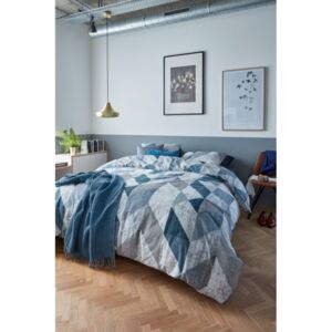Lenjerie de pat albastră modernă Tuur Blue 200x200/220 cm