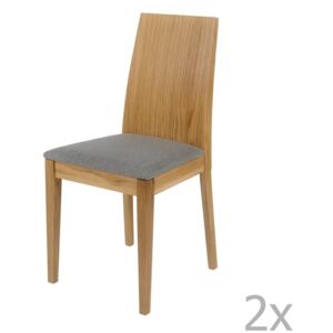 Set 2 scaune, structură din lemn masiv de stejar Woodman Niemi
