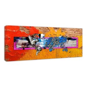 CARO Tablou pe pânză - World Map - Wall 50x20 cm