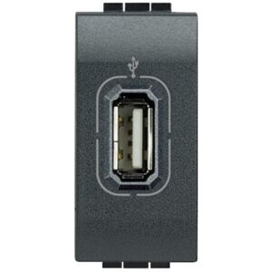 Priza conector USB Living Light Bticino 1M culoare antracit L4285
