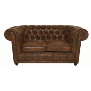 Canapea cu 2 locuri Kare Design Oxford Vintage, maro