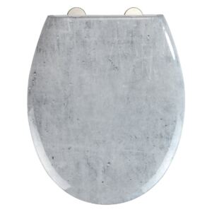 Capac WC cu închidere lentă Wenko Easy Concrete, 44,5 x 37 cm