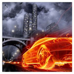 Tablou cu mașina arzând (Modern tablou, K011167K3030)