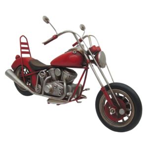 Macheta motocicleta retro metal rosie 28x10x15 cm