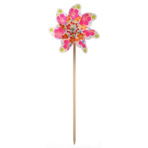 Morisca de vant cu flori roz 45 cm