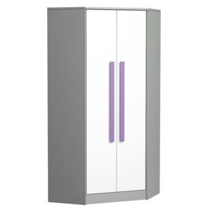 Dulap de colț RMF9, Culoare: Gri + alb + violet