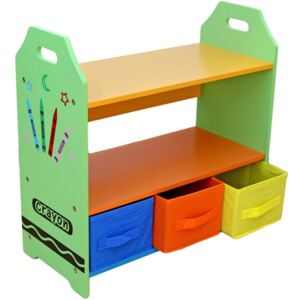 Style - Raft carti si jucarii cu cadru din lemn Green Crayon