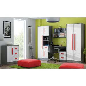 Set de mobilier RMF16, Culoare: Gri + alb + roșu