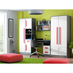 Set de mobilier RMF14, Culoare: Gri + alb + roșu