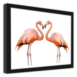 CARO Imagine în cadru - Love Of Two Flamingos 40x30 cm Negru