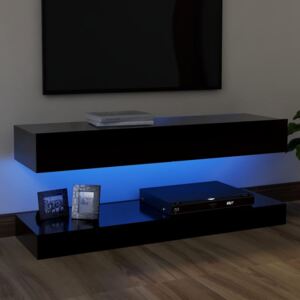 Comodă TV cu lumini LED, negru, 120x35 cm