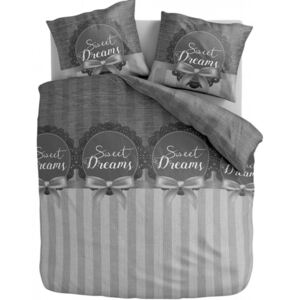 Lenjerie de pat unică, stil romantic, culoarea gri 200 x 200 cm