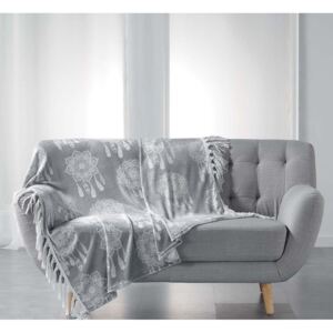 Pătură gri de lux cu model captator de vise HOMEA Lăţime: 125 cm | Lungime: 150 cm