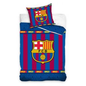 Lenjerie de pat model FC Barcelona 2 părți: 1buc 140 cmx200 + 1buc 70 cmx80