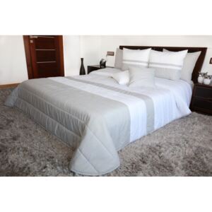 Cuvertură pentru pat dublu culoarea alb-gri Lăţime: 240 cm | Lungime: 260 cm